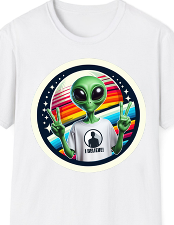 Male Alien I-Believe T-Shirt